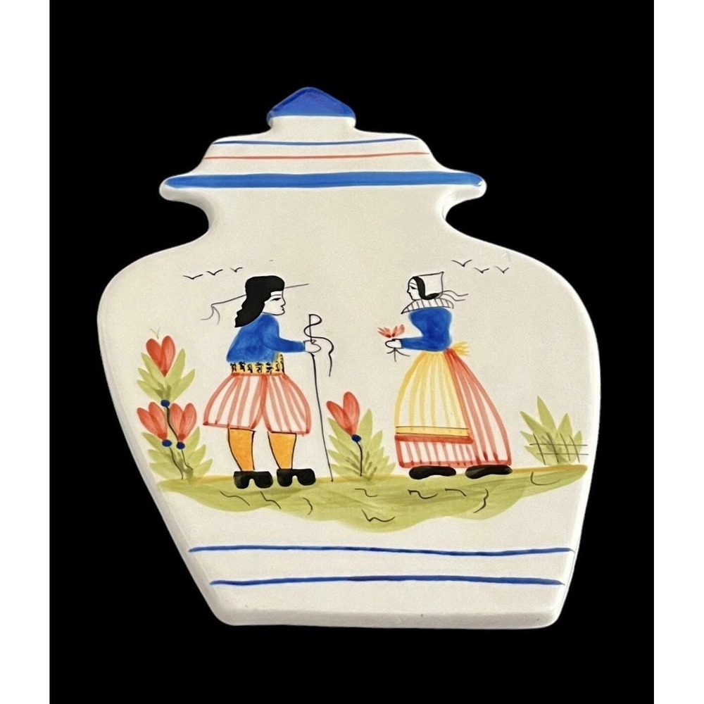 New Boston Warehouse Dutch Figures 8" Ceramic Trivet Hot Plate NOS - Picture 2 of 5